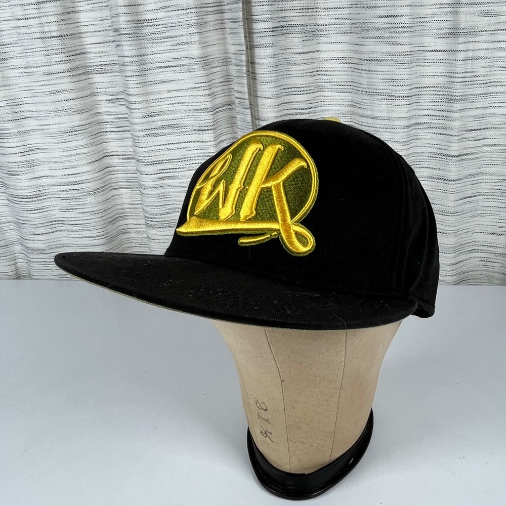 Wiz Khalifa 2013 Official Merchandise WK Logo Snapback Hat Black Yellow Hip Hop